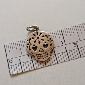 Silver 925 sugar skull charm